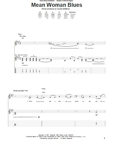 open zoom image for Mean Woman Blues - Guitar TAB, New, Main