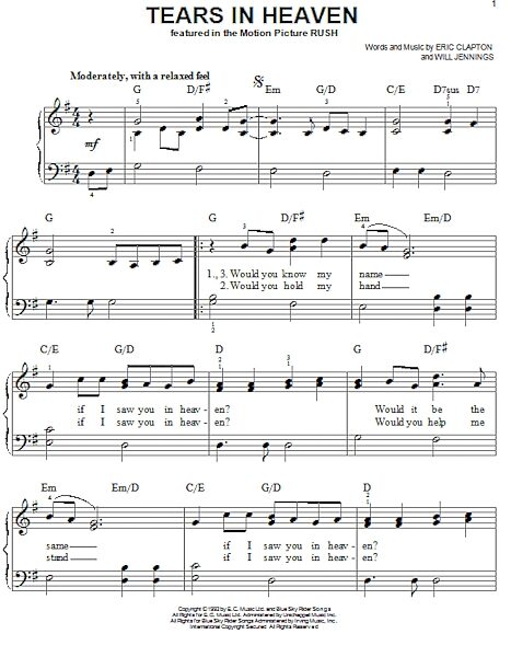 open zoom image for Tears In Heaven - Easy Piano, New, Main
