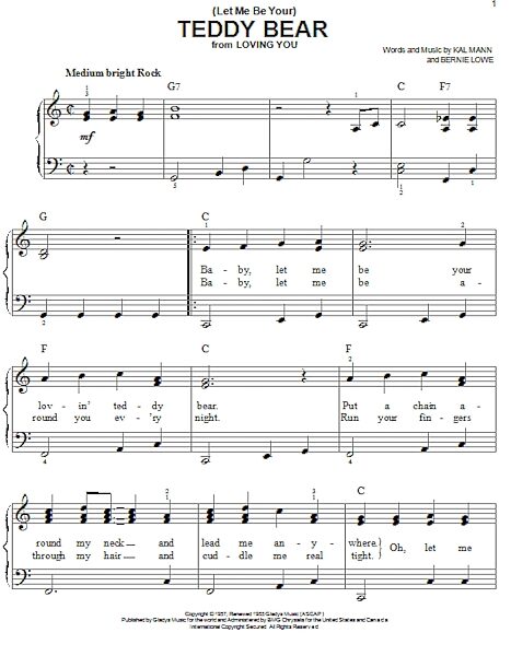 open zoom image for (Let Me Be Your) Teddy Bear - Easy Piano, New, Main