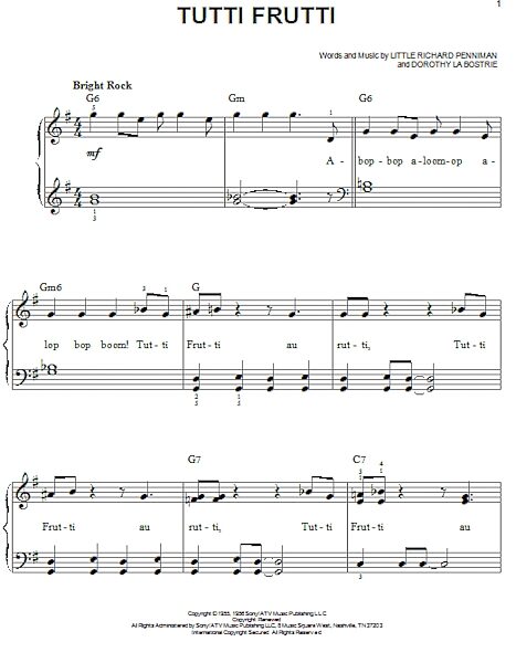 open zoom image for Tutti Frutti - Easy Piano, New, Main