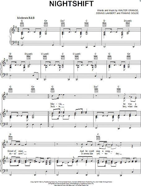 open zoom image for Nightshift - Piano/Vocal/Guitar, New, Main