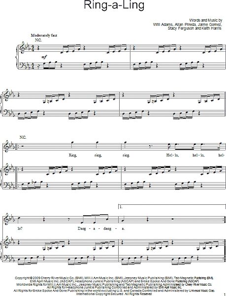 open zoom image for Ring-A-Ling - Piano/Vocal/Guitar, New, Main