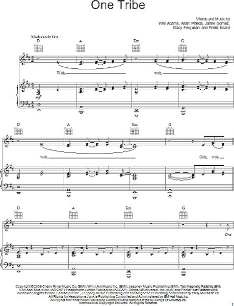 open zoom image for One Tribe - Piano/Vocal/Guitar, New, Main