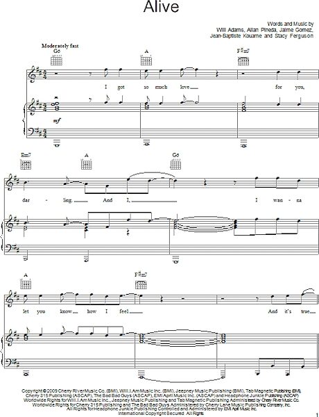 open zoom image for Alive - Piano/Vocal/Guitar, New, Main