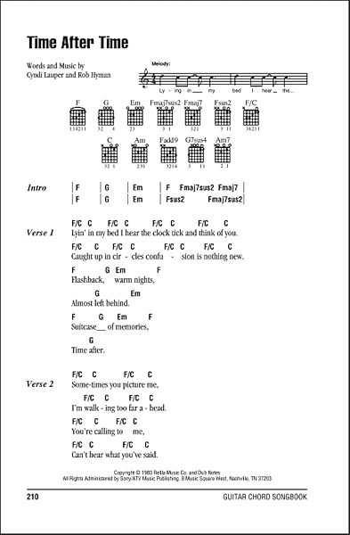open zoom image for Time After Time - Guitar Chords/Lyrics, New, Main