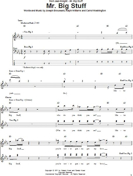 open zoom image for Mr. Big Stuff - Bass Tab, New, Main