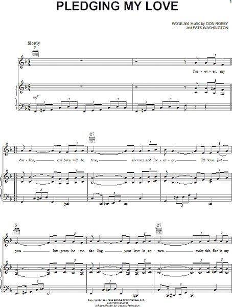 open zoom image for Pledging My Love - Piano/Vocal/Guitar, New, Main