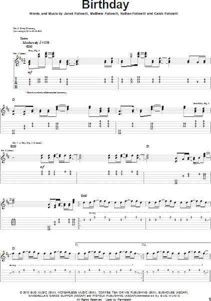 open zoom image for Birthday - Guitar TAB, New, Main