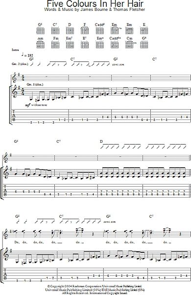 open zoom image for Five Colours In Her Hair - Guitar TAB, New, Main