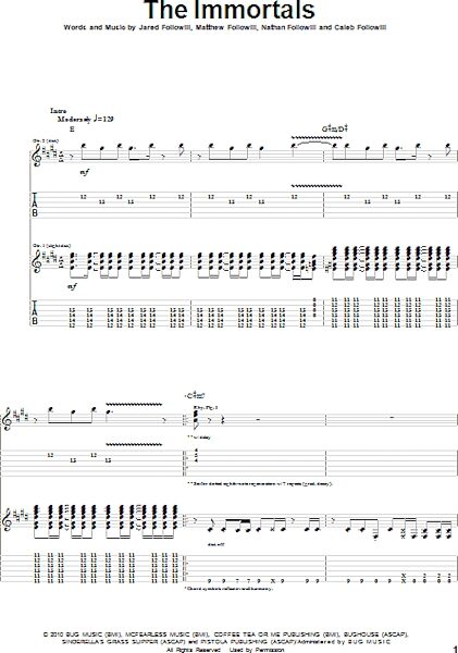 open zoom image for The Immortals - Guitar TAB, New, Main