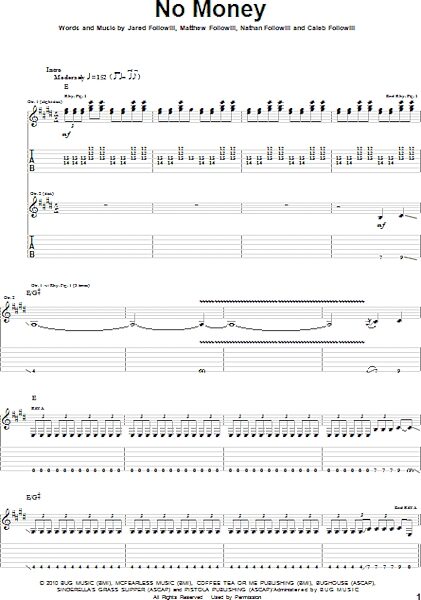open zoom image for No Money - Guitar TAB, New, Main