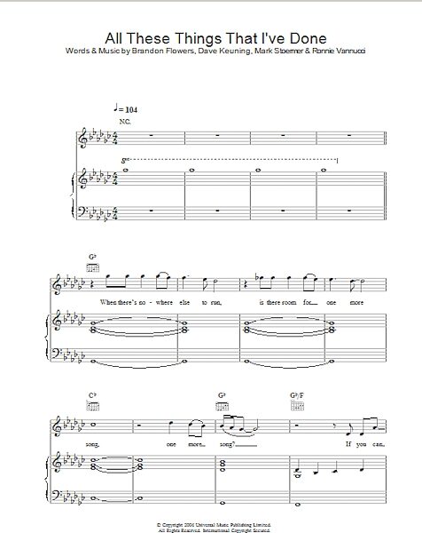 open zoom image for All These Things That I've Done - Piano/Vocal/Guitar, New, Main