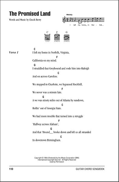 open zoom image for The Promised Land - Guitar Chords/Lyrics, New, Main
