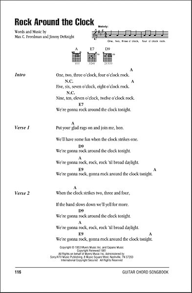 open zoom image for Rock Around The Clock - Guitar Chords/Lyrics, New, Main