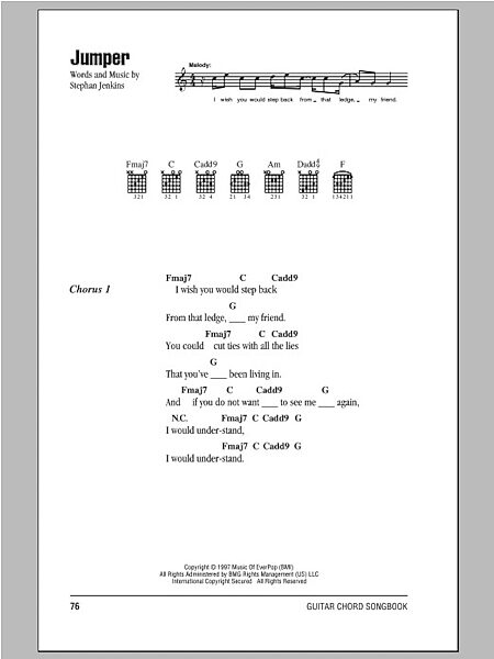 open zoom image for Jumper - Guitar Chords/Lyrics, New, Main