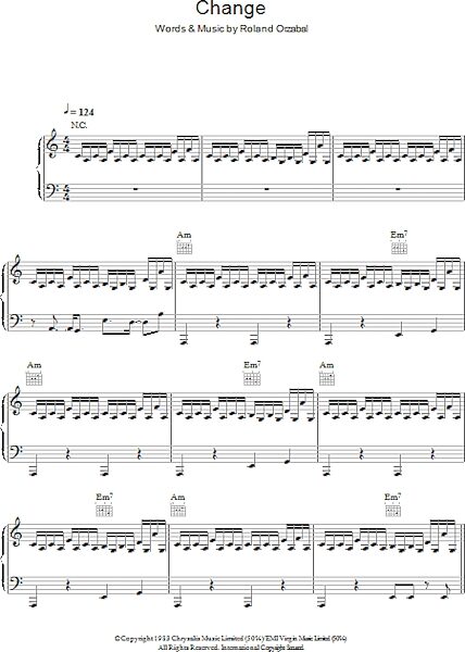 open zoom image for Change - Piano/Vocal/Guitar, New, Main