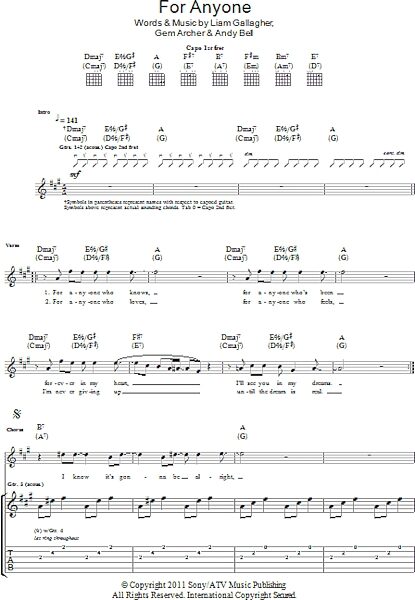 open zoom image for For Anyone - Guitar TAB, New, Main