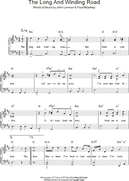 open zoom image for The Long And Winding Road - Easy Piano, New, Main