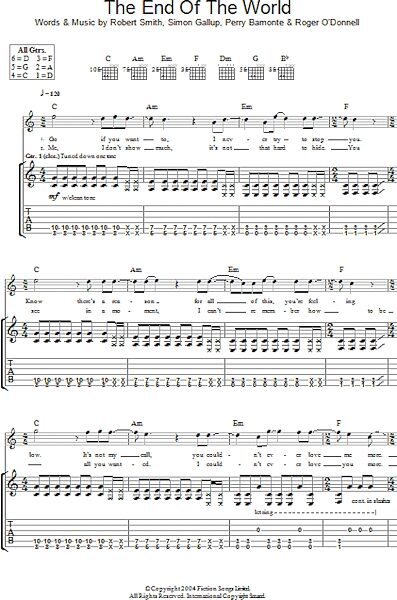 open zoom image for The End Of The World - Guitar TAB, New, Main