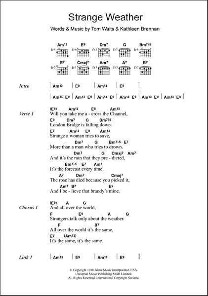 open zoom image for Strange Weather - Guitar Chords/Lyrics, New, Main
