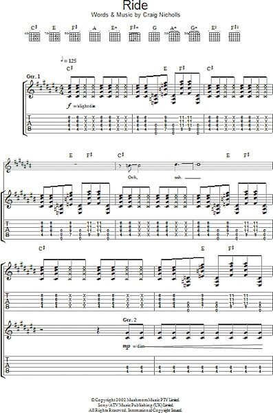 open zoom image for Ride - Guitar TAB, New, Main