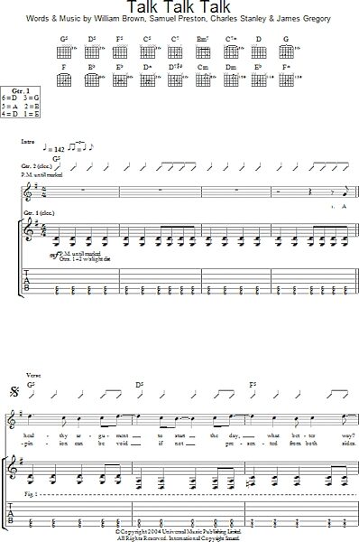 open zoom image for Talk Talk Talk - Guitar TAB, New, Main