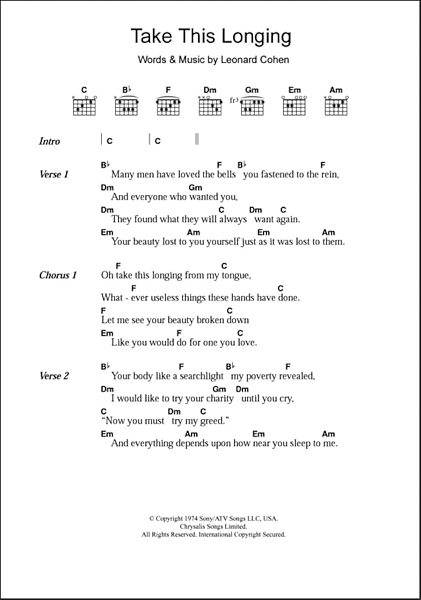 open zoom image for Take This Longing - Guitar Chords/Lyrics, New, Main