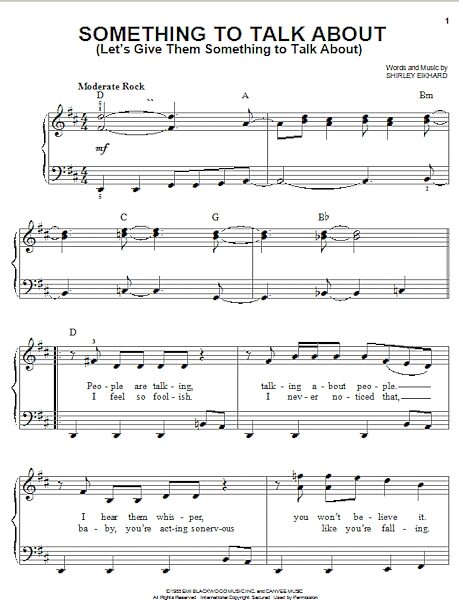 open zoom image for Something To Talk About (Let's Give Them Something To Talk About) - Easy Piano, New, Main