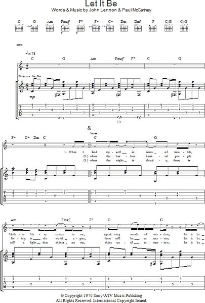 open zoom image for Let It Be - Guitar TAB, New, Main