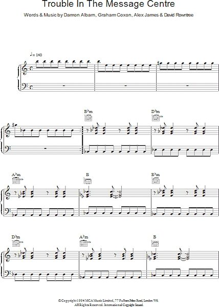 open zoom image for Trouble In The Message Centre - Piano/Vocal/Guitar, New, Main