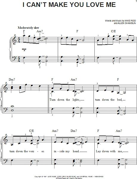 open zoom image for I Can't Make You Love Me - Easy Piano, New, Main