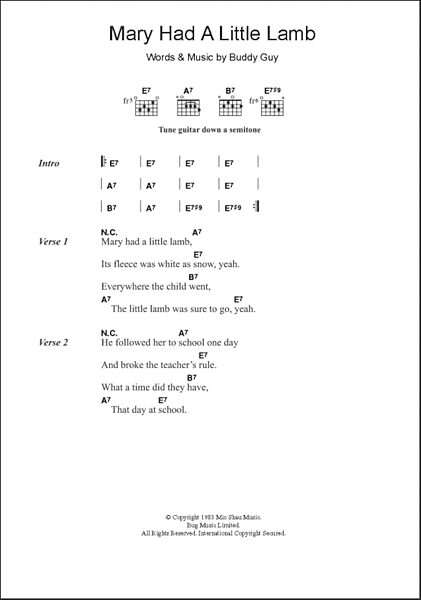 open zoom image for Mary Had A Little Lamb - Guitar Chords/Lyrics, New, Main