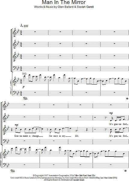 open zoom image for Man In The Mirror - Choral, New, Main