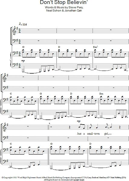 open zoom image for Don't Stop Believin' - Choral, New, Main