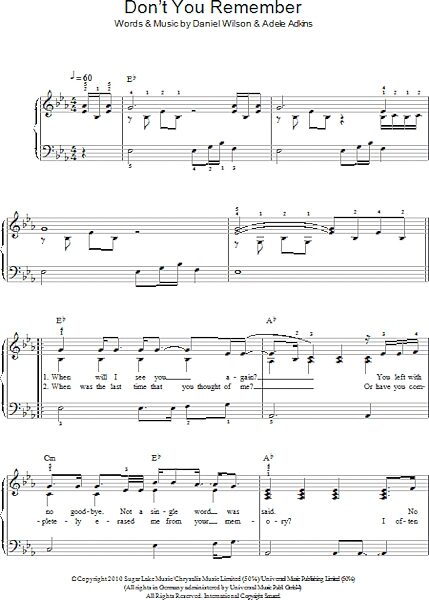 open zoom image for Don't You Remember - Easy Piano, New, Main