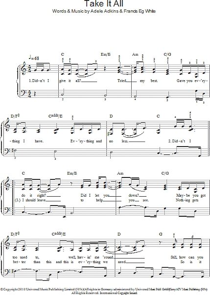 open zoom image for Take It All - Easy Piano, New, Main