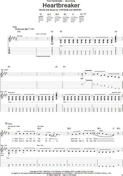 open zoom image for Heartbreaker - Guitar TAB, New, Main