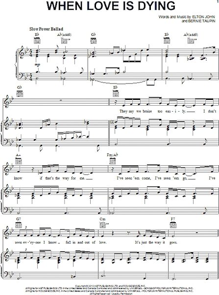 open zoom image for When Love Is Dying - Piano/Vocal/Guitar, New, Main