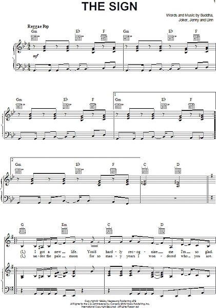 open zoom image for The Sign - Piano/Vocal/Guitar, New, Main