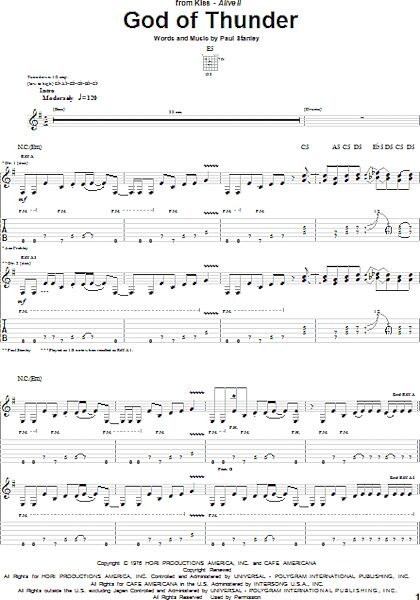 open zoom image for God Of Thunder - Guitar TAB, New, Main