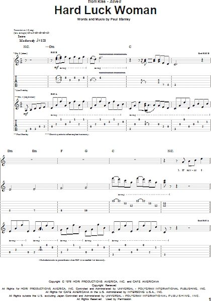 open zoom image for Hard Luck Woman - Guitar TAB, New, Main