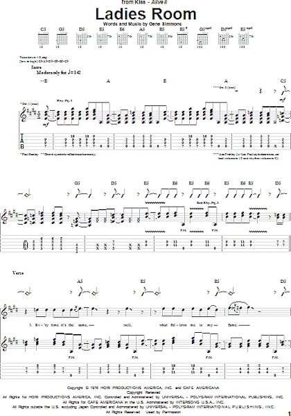 open zoom image for Ladies Room - Guitar TAB, New, Main