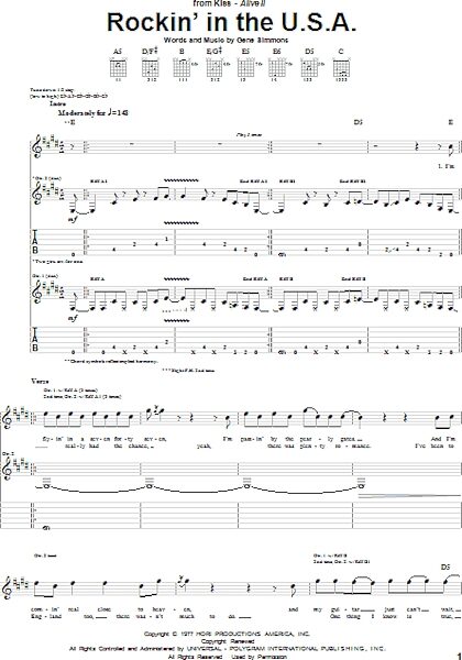 open zoom image for Rockin' In The U.S.A. - Guitar TAB, New, Main