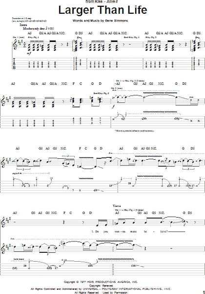 open zoom image for Larger Than Life - Guitar TAB, New, Main