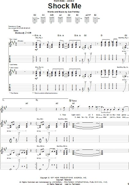 open zoom image for Shock Me - Guitar TAB, New, Main