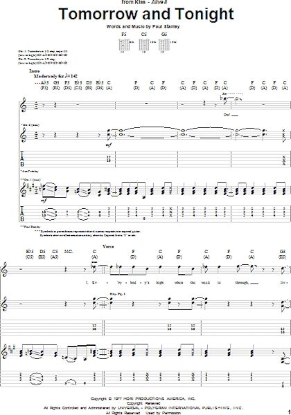 open zoom image for Tomorrow And Tonight - Guitar TAB, New, Main