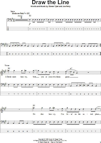 open zoom image for Draw The Line - Bass Tab, New, Main