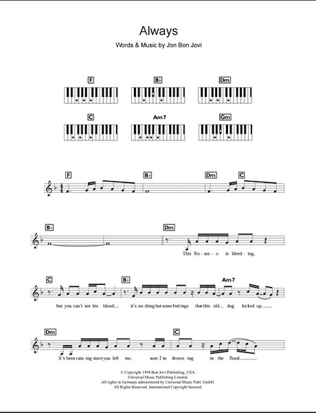 open zoom image for Always - Piano Chords/Lyrics, New, Main