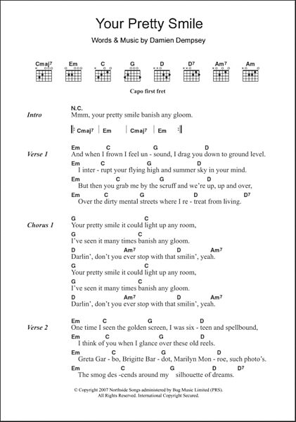 open zoom image for Your Pretty Smile - Guitar Chords/Lyrics, New, Main