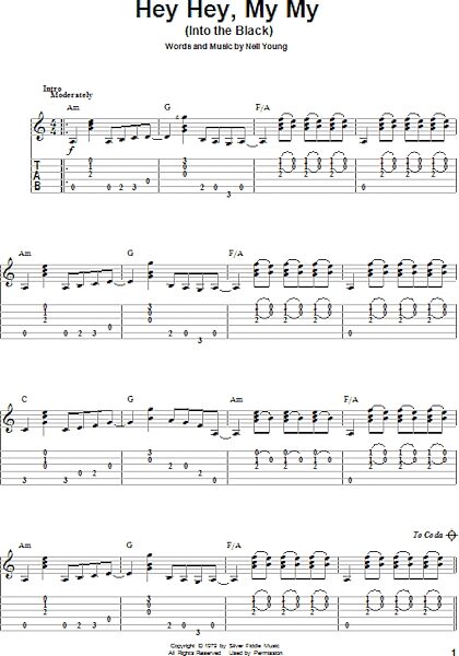 open zoom image for Hey Hey, My My (Into The Black) - Solo Guitar, New, Main